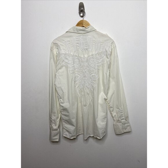 Roar Shirt Men's L Button Long Sleeve Embroidered Pearl Snap Empire Phoenix - Picture 2 of 8